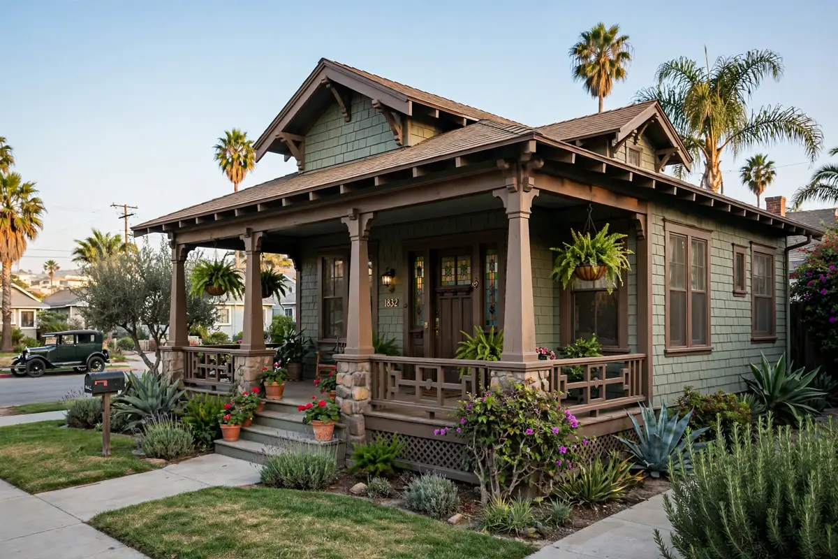 Craftsman bungalow home in a historic Long Beach neighborhood