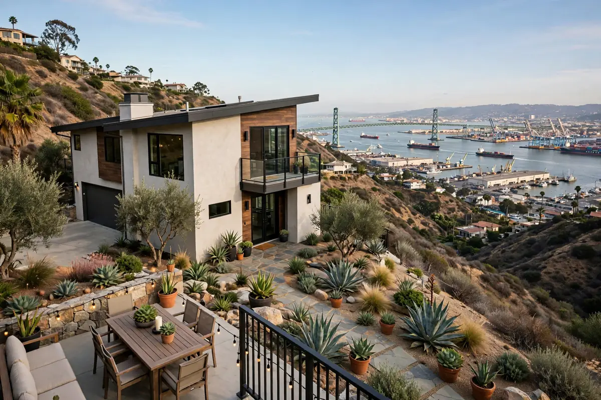 Hillside home overlooking the harbor in San Pedro California